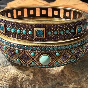 2 Stackable HEIDI DAUS Rhinestone Bracelets